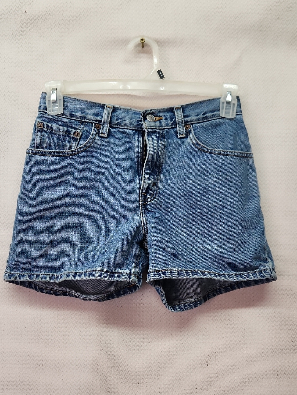 Levi's Medium Blue High-Waist Jean Shorts